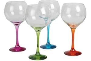 DESCONOCIDO Ambassador 330Y65 Lot de 4 verres à Gin Pieds orange, bleu, vert, violet
