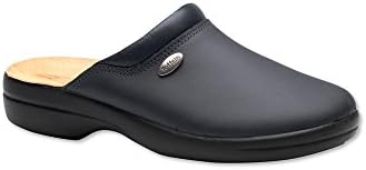 Alexandra Toffeln STC-NU970BK-6 Flex Lite Clog, Plain, Pu Coated Leather, Size: 6, Black