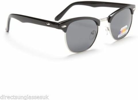 Black Clubmaster Polarised Sunglasses Mens Ladies Unisex Retro Shades UV400 Classic