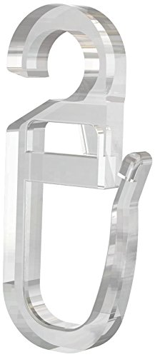 Flairdeco 11061603-1004 Überklipshaken mit Faltenhaken Öse 6,2 mm, transparent aus Kunststoff / Packungsinhalt 10 Stück