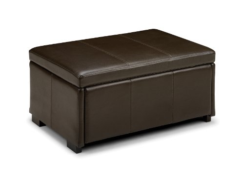 Julian Bowen Vienna Faux Leather Ottoman, Brown