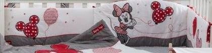 Baby Bedding Design Red Minnie Mouse Bumper
