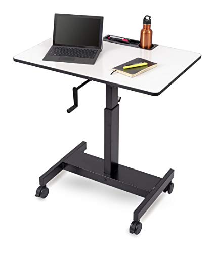 Scrivania stand-up regolabile a colonna singola (piano grigio antracite / piano lavagna, 92 cm)