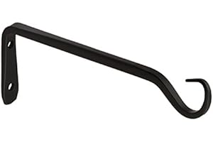 Velano - Hanging Basket Holder - Black Wall Hook - Wrought Iron - Hanging Pot - Lantern - Wall Holder for Balcony & Garden - Hanging Basket Outdoor 75 x 195 mm Patio Decoration