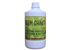 NEEM SHAKTI Shree Sarsa Biotech Cold Pressed and Settled Multipurpose Organic Neem Oil 1 LTR