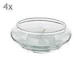EDZARD 4er Satz Schwimm-Teelichthalter Iris, mundgeblasenes Glas, Durchmesser 8 cm, Höhe 4 cm