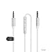 Price comparison product image KORSMALL Audio Cable Auxiliary Cable with Mic, 3.5mm Audio Cable Male to Male Gold Plated AUX Cable with In-line Remote Control Dual Male Extension Cord with Microphone for Beats Headphones, Car Headphones Speaker (White)