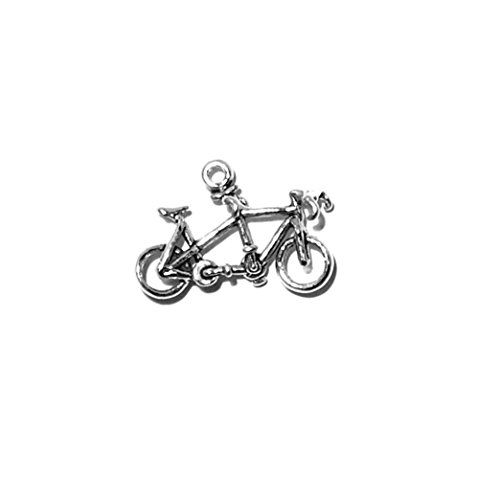 Preisvergleich Produktbild 925 Sterlingsilber-Charme Weekend Warriors Fahrrad Tandem Charm von Silber Einzelhandel