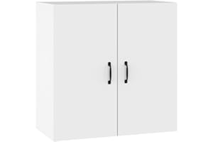 vidaXL Armario de Pared Aparador Mueble Estante Dormitorio Entrada Cajón Almacenaje Flotante Salón Doméstico Madera Contrachapada Blanco
