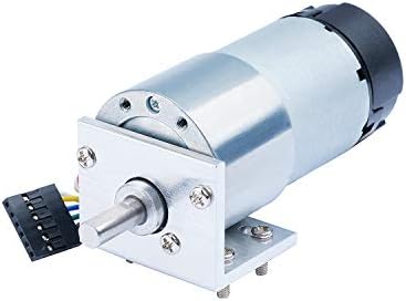 CQRobot Metal DC Geared Motor w/Encoder with Metal Mounting Bracket -12V/585RPM/8.6Kg.cm