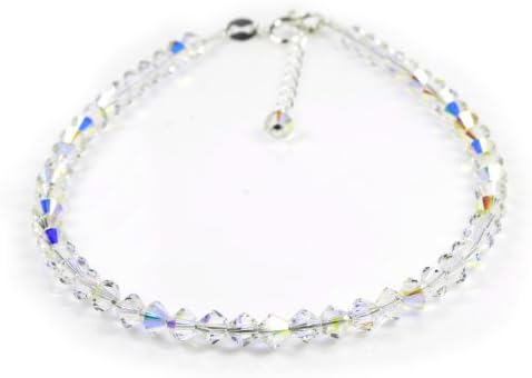 Anklet Sterling Silver with Small Crystal AB Swarovski Crystals