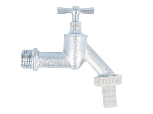 tecuro Auslaufhahn Auslaufventil Zapfhahn mit Knebeloberteil 1/2 Matt matt chrom