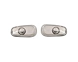 Intermitentes laterales sin tirantes de lámpara, set de derecha & izquierda (lado del conductor y del copiloto), color: plata, transparente para transporte, con certificado E, calidad: coche parte accesorios, Contenido: 1 par (izquierda y derecha)