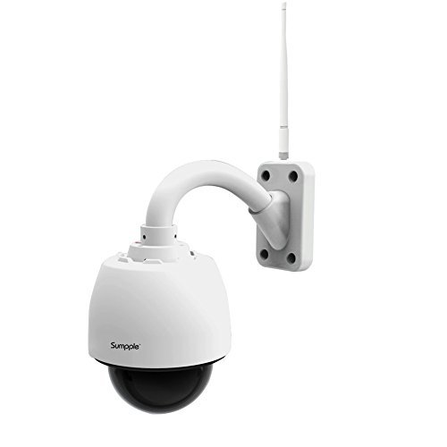 Sumpple Überwachungskamera mit 64G SD Card (HD 960P)/ Wifi WLAN Wireless PTZ 4X Optischer Zoom/ Outdoor, IP66 Wasserdicht, Bewegungserkennung, Nachtsicht, Videoaufzeichnung, Snapshot, Überwachung Kamera-Sicherheitssystem/ Unterstützt iOS, Android und Laptop PC, Weiß - 4