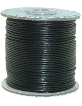Baumwollschnur, gewachst, für Armbänder, Halsketten etc. 1.5mm 80m Rolle, schwarz, zum basteln, selbermachen,...