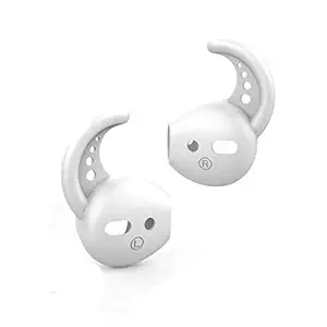 Brain Freezer Silicone Hooks Covers Accessories Anti-Slip Compatible with Earbuds AirPods 1 & 2 (1 Pairs) White