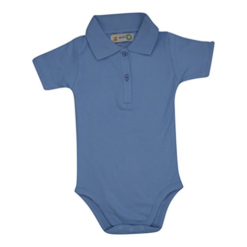 Link Kidswear Unisex Baby Rom30-8692 Polo Short Sleeve Romper, Baby Blue, 12-18 Months (Manufacturer Size:86-92)