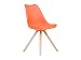 Produktbild massivum Retro-Esszimmer-Stuhl California 49x83x53 aus Holz natur lackiert und Kunststoff orange mit Kunstlederkissen