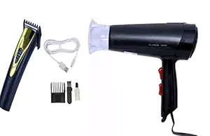 Travel hair dryer with diffuser hair dryer trimmer for men women, hair blower shaver for boys