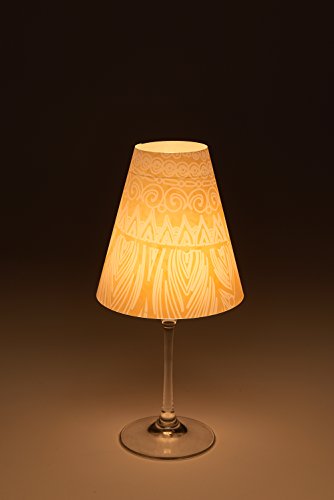 Candle Lights / Lampenschirme für Weingläser / Deko-Lampenschirme / Lampe / Teelicht / Lampshades / Lampenschirm-Set „Lorna“ Tischdeko, 3-teilig - 4