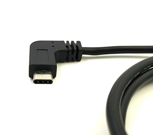 Maxhood Typ C 90 Grad Kabel, 1 Meter langes USB 3.0 (Typ A) Kabel, Stecker auf USB 3.1 C (Typ C), rechtwinkliger Stecker, zeigt nach rechts oder links, Sync- & Ladekabel, Adapterkabel - 3