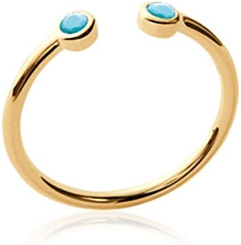 ISADY - Skagway Bleu Gold - Women's Ring - 18 Carat (750) Yellow gold plated - Blue Stone
