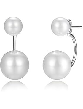 Kim Johanson Damen Doppel Perlenohrringe 