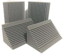 Finesun XS Size 8Pcs Acoustic Foam Bass Trap Studio Soundproofing Corner Wall 12 x 12 x 24 cm (4.7 x 4.7 x 9.4 in) (Charcoal)