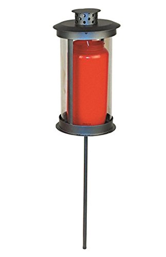 Laterne; Gartenlaterne; Grablaterne; auf Stab; 15 cm hoch; 8 cm Durchmesser