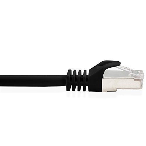 rocabo 2m RJ45 Netzwerkkabel Patchkabel mit CAT 7 Rohkabel – LAN – Ethernet Gigabit LAN Switch Router – S/FTP PiMF – Halogenfrei schwarz - 5