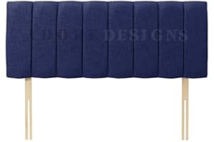 Serenity Headboards Divan Bed Headboard Portland Turin 20'' Height Padded Lined Headboard (4ft6 Double, Blue)