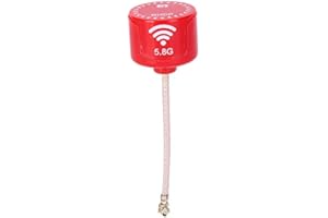 VGEBY Antenne 5.8Ghz, antenne à Gain élevé 5.8GHz 3dBi RHCP Circulaire polarisée pour FPV Racing Drone RC pièces Accessoire Rouge(UFL)