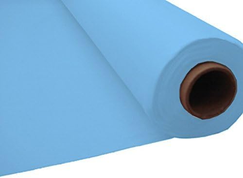 100ft Plastic Disposable Party Banquet Table Roll (Powder Blue) by Tableware