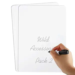 Wild Accessories Dry Erase Mini Writing Lap Boards, Reusable and Portable Whiteboard for Learning Kids, Children, Adults, School, Home, Tuitions, Tutorial Office Use- (Size 9x12 inches, Pack of 2)