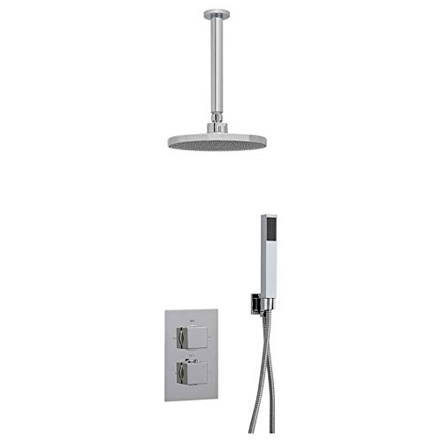 ENKI mezclador ducha termostático oculta redondo cuadrado techo ABS alcachofa