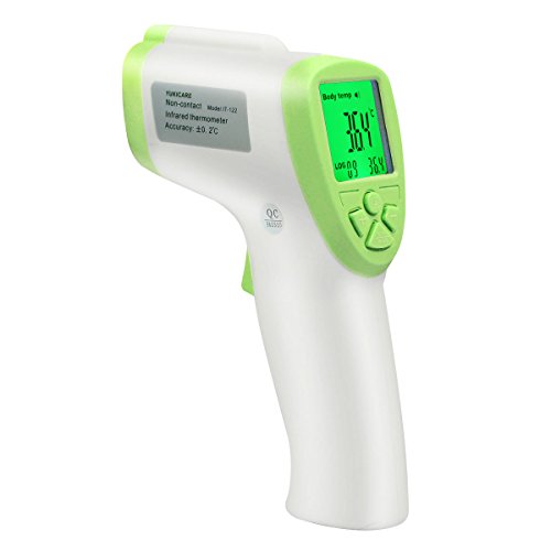Preisvergleich Produktbild YUKICARE Ohrthermometer Fieberthermometer Stirnthermometer für Baby Digitales Infrarot Medizinisch Professional Fever Warnung – FDA et certifié CEBatterien enthalten (Grün)