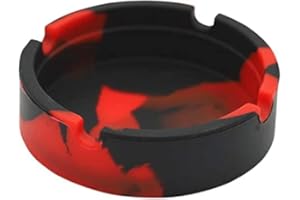 UKGLASS Silicone Heat Resistant Ash Tray - Unbreakable & Washable Ashtray for Outdoor, Restaurant, Indoor and More (Red)