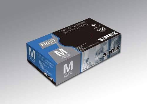 Santex 2000 Internacional - Guante nitrilo desechable s/polvo negro 100 unid g
