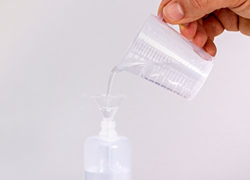 10x Tropfflasche 50ml mit gratis Trichter, Messbecher und Etiketten. Plastikflasche für E-Liquids und Flüssigkeiten - 4