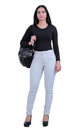 high waist single button jeans