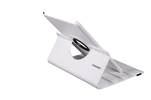 WEIß iPad AIR 2 ( 6 ) 360 Grad rotierende Ledertasche Smart Case Hülle für das neue Apple iPad AIR 2 ( 6 ) mit Retina Display voll kompatibel mit der Sleep-Funktion + Displayschutzfolie + kapazitiver Stift - 4