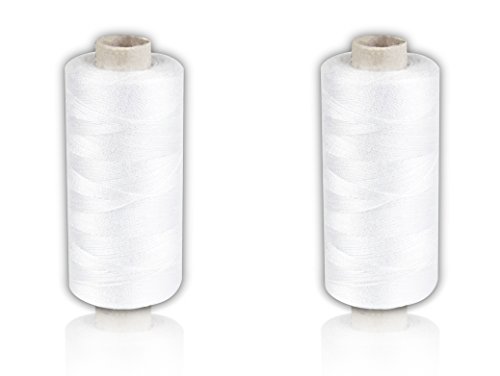 2 Stück Spulen a. 500 m Nähgarn / Syngarn Garn Garne Polyester für die Nähmaschine weiß ,ka0475