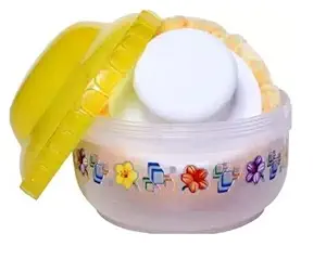 Lappu Portable Baby Powder Puff with Box Holder Container for Newborn and Kids for Baby Face and Body (_Yellow)