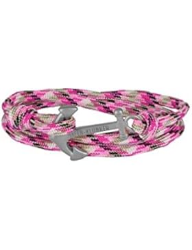 Hafen-Klunker Damen-Armband Edelstahl mattiert Stoff - 107673