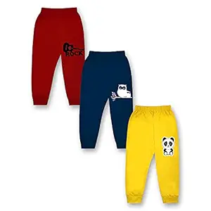 Kidbee Girls & Boys Soft Cotton Track Pants (Multicolor (Pack of 3), 7-8 Years)