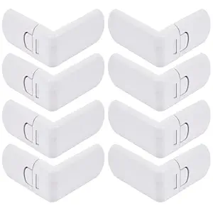 KitschKitsch Baby Safety Plastic Drawer Locks Pack of 8 (Gen 4-90 Degree)