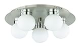 320 Lumen pro Spot LED Deckenlampe Kugel Kugellampe 40 cm 5x4W 2700k hell nickel matt/Glas weiß Deckenleuchte