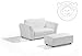 WHITE PU LEATHER LAZYBONES KIDS TWIN SOFA Chair/Seat/Armchair/Sofa for Children/Childs