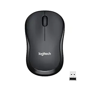 Logitech M221 Wireless Mouse, Silent Buttons, 2.4 GHz with USB Mini Receiver, 1000 DPI Optical Tracking, 18-Month Battery Life, Ambidextrous PC/Mac/Laptop - Charcoal Grey