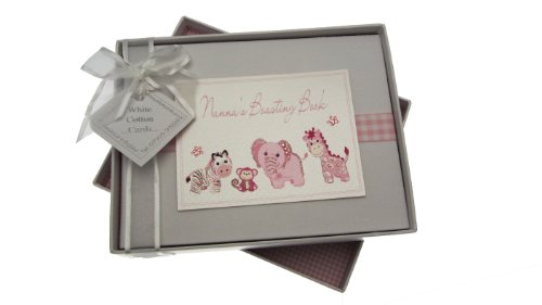White Cotton Cards Nanna's Boasting Book Photo Album Toys Range (Pink Gingham)